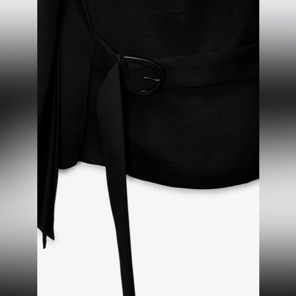 NWT Zara Rhinestone Cape Sleeved Blouse - Picture 10 of 11